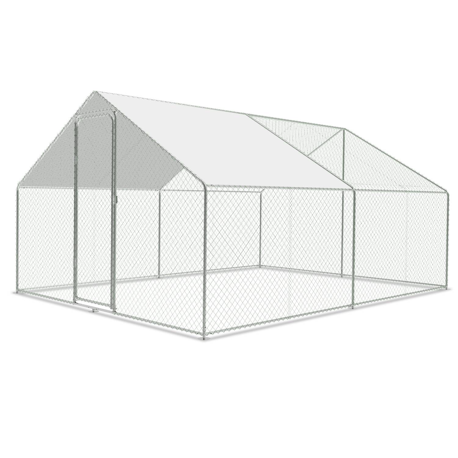 Freilaufgehege – Hühnerstall aus Metall begehbar, Tür & Riegel – Freigehege für Hühner, Kleintiere & Pflanzen - 3x4x2m mit 12 m² Lauffläche