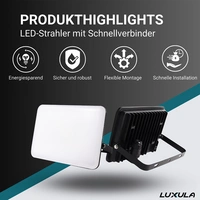 LUXULA LED-Fluter mit Schnellverbinder, EEK: F, 30W, 3000lm, 4000K, schwarz LUXULA LED-Fluter mit Schnellverbinder, EEK: F, 30W, 3000lm, 4000K, schwarz