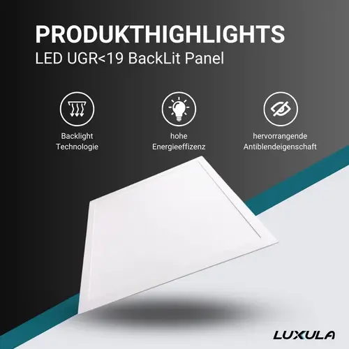 LUXULA LED-Panel, BackLit, 40 W, 4400 lm, EEK: E, 620x620 mm, 4000 K LUXULA LED-Panel, BackLit, 40 W, 4400 lm, EEK: E, 620x620 mm, 4000 K