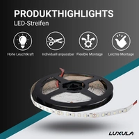 LUXULA LED-Strip, 5 m, neutralweiß, EEK: F, 12 V, 4500 K, 120-LED/m LUXULA LED-Strip, 5 m, neutralweiß, EEK: F, 12 V, 4500 K, 120-LED/m