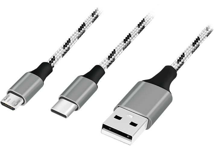LOGILINK USB 2.0 Ladekabel CU0202 2-in1 USB-C Micro-USB, 1,2m
