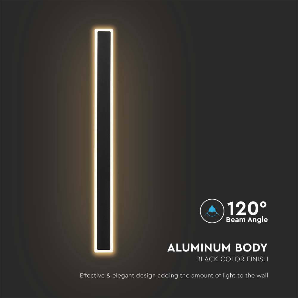 V-TAC LED-Wandleuchte VT-11117, EEK: E, 17 W, 2330 lm, 4000 K, schwarz