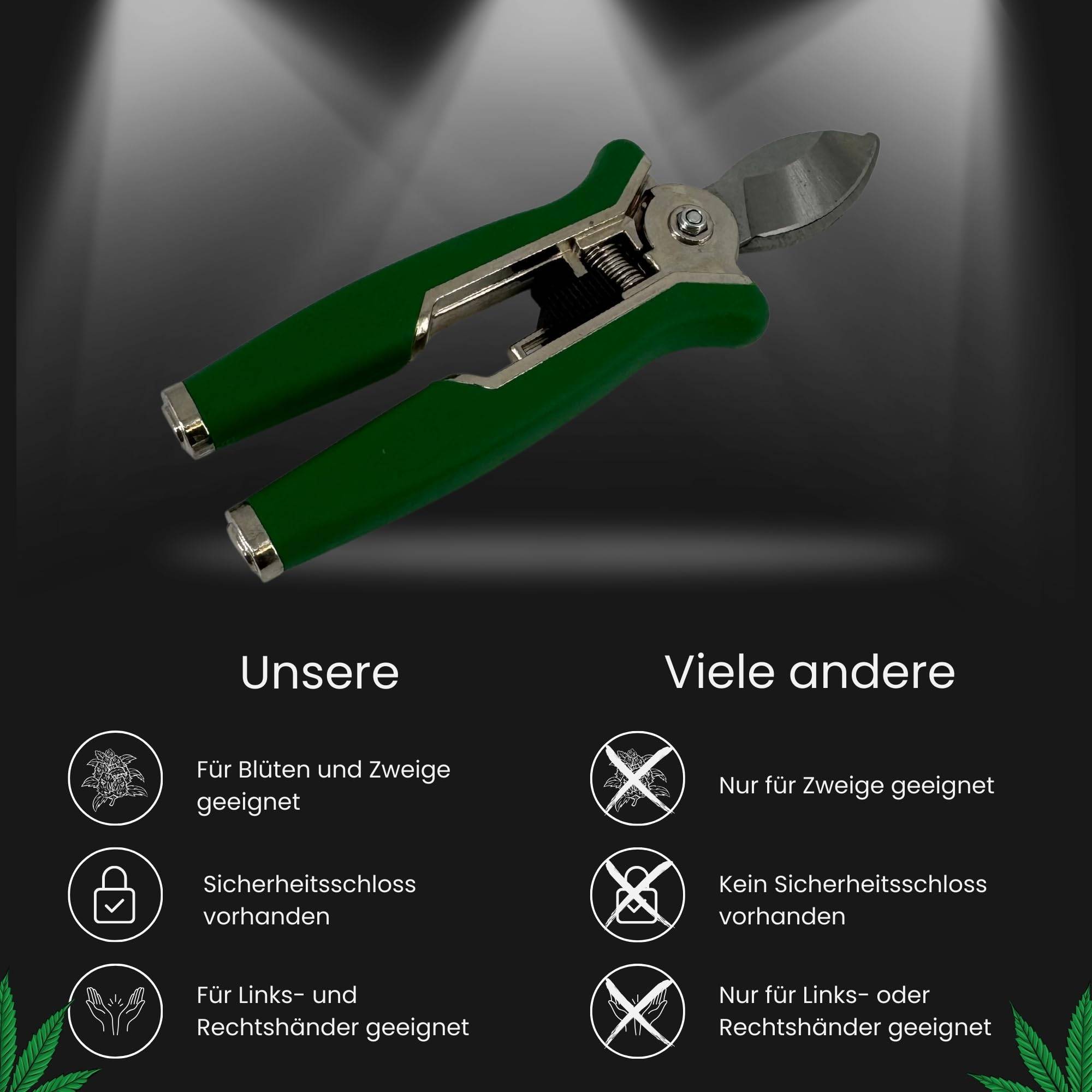 Grow Ernteschere Gartenschere Schere gebogen für Eigenanbau Growbox Zelt Klinge Trimmen Trimmer Planzen Erntehelfer