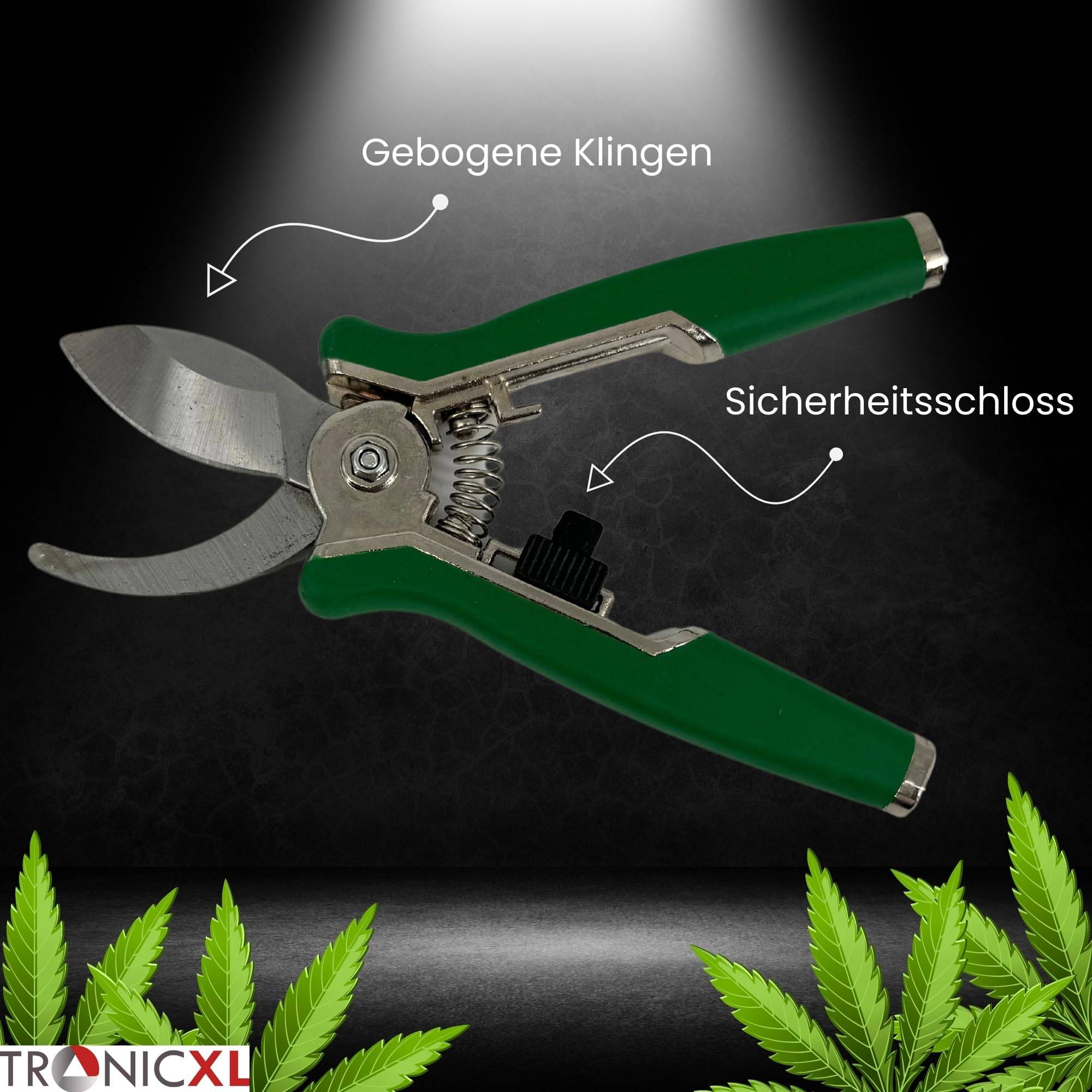 Grow Ernteschere Gartenschere Schere gebogen für Eigenanbau Growbox Zelt Klinge Trimmen Trimmer Planzen Erntehelfer