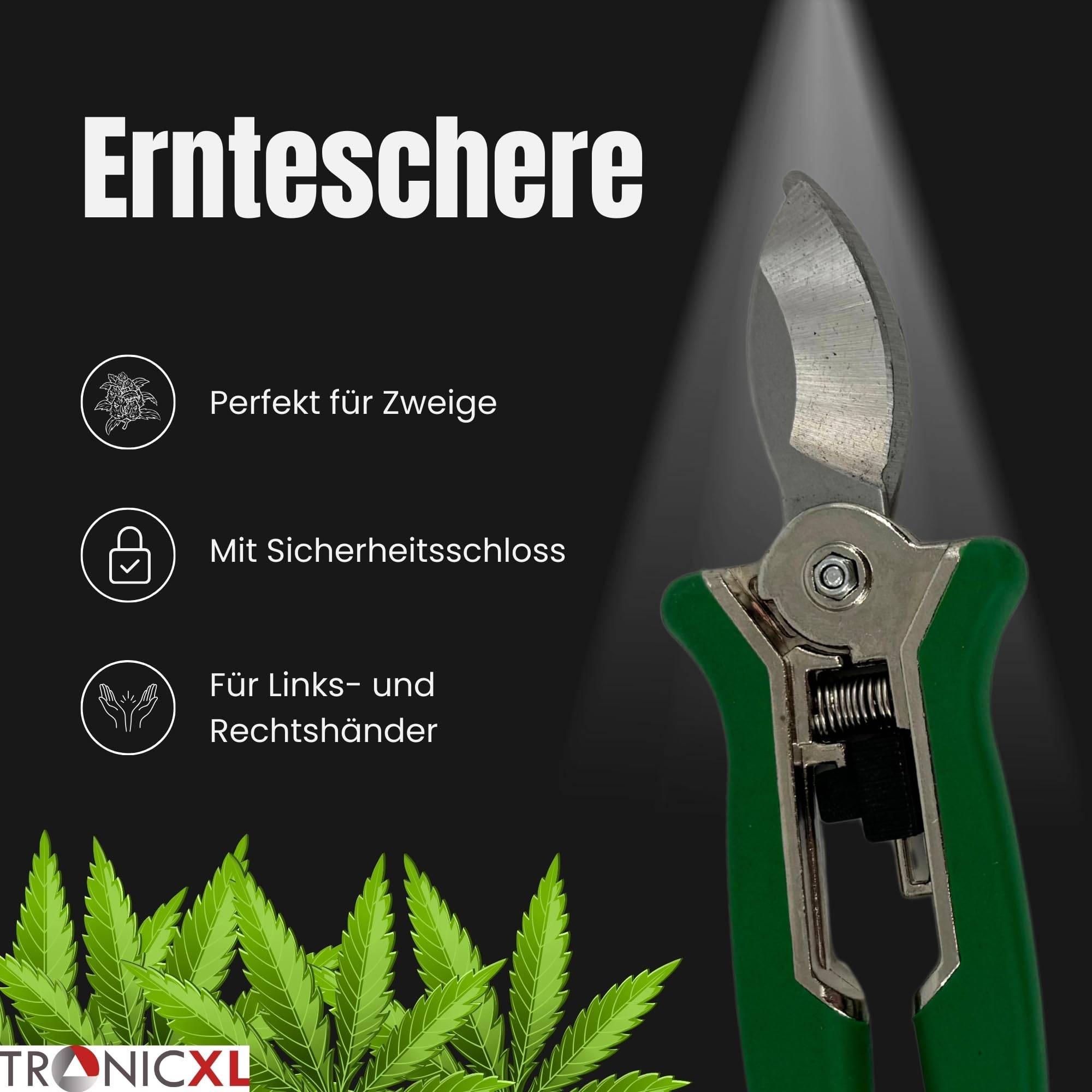 Grow Ernteschere Gartenschere Schere gebogen für Eigenanbau Growbox Zelt Klinge Trimmen Trimmer Planzen Erntehelfer