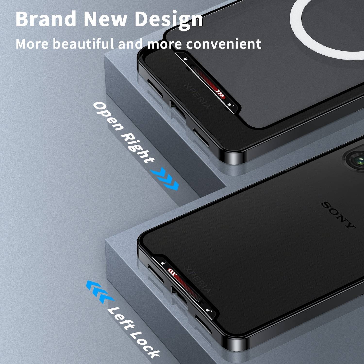 Für Sony Xperia 1 VI Magsafe Metall Cover Schutz Tasche Hülle Schwarz