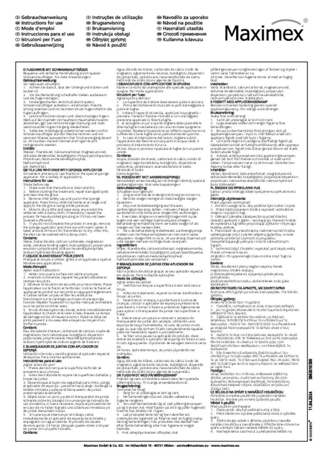 Maximex Fugenweiß 2x125 ml