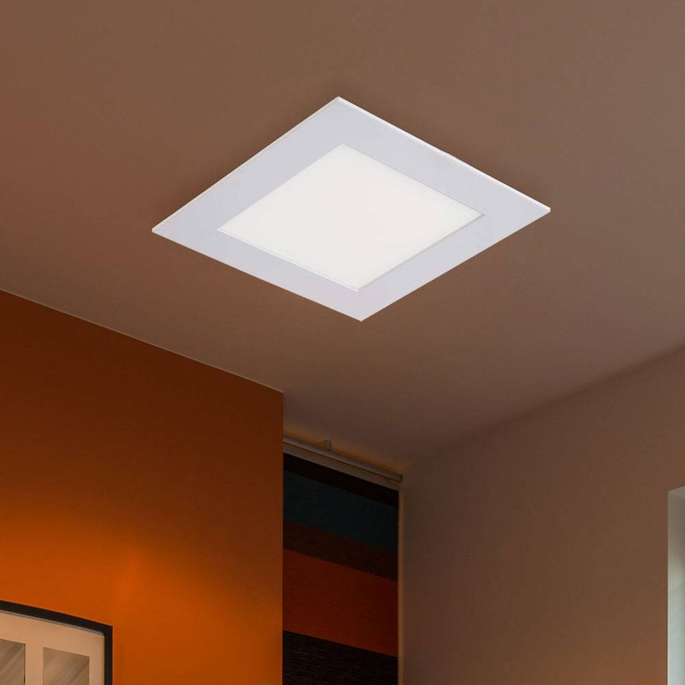 Deckenleuchte Einbaulampe Deckenpanel Wohnzimmerleuchte Flurlampe Büroleuchte, Kunststoff weiß, LED 8W 480 Lm 4000K neutralweiß, L 12 cm, 2er Set