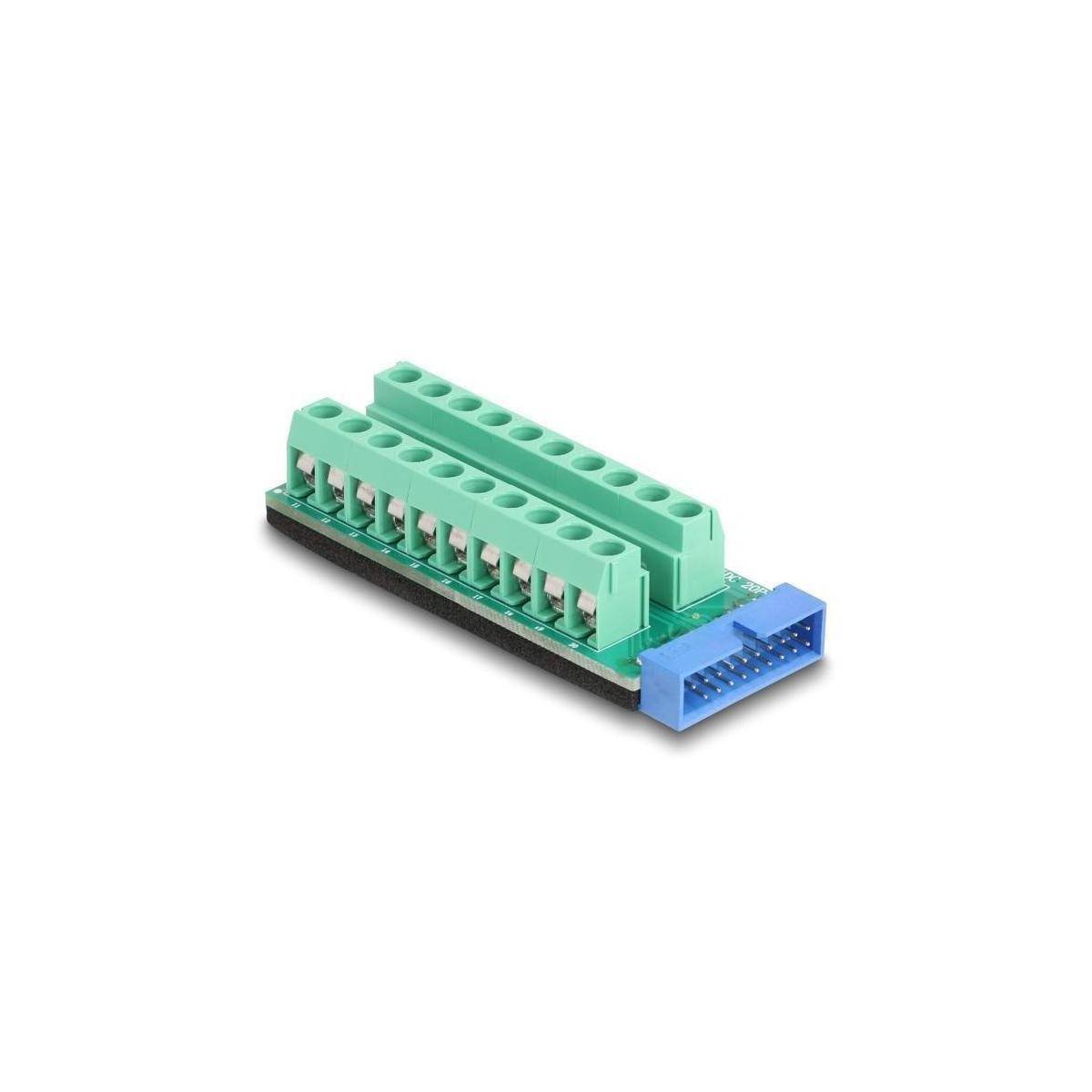 67190 - USB Pfostenstecker zu Terminalblock Adapter 20 Pin
