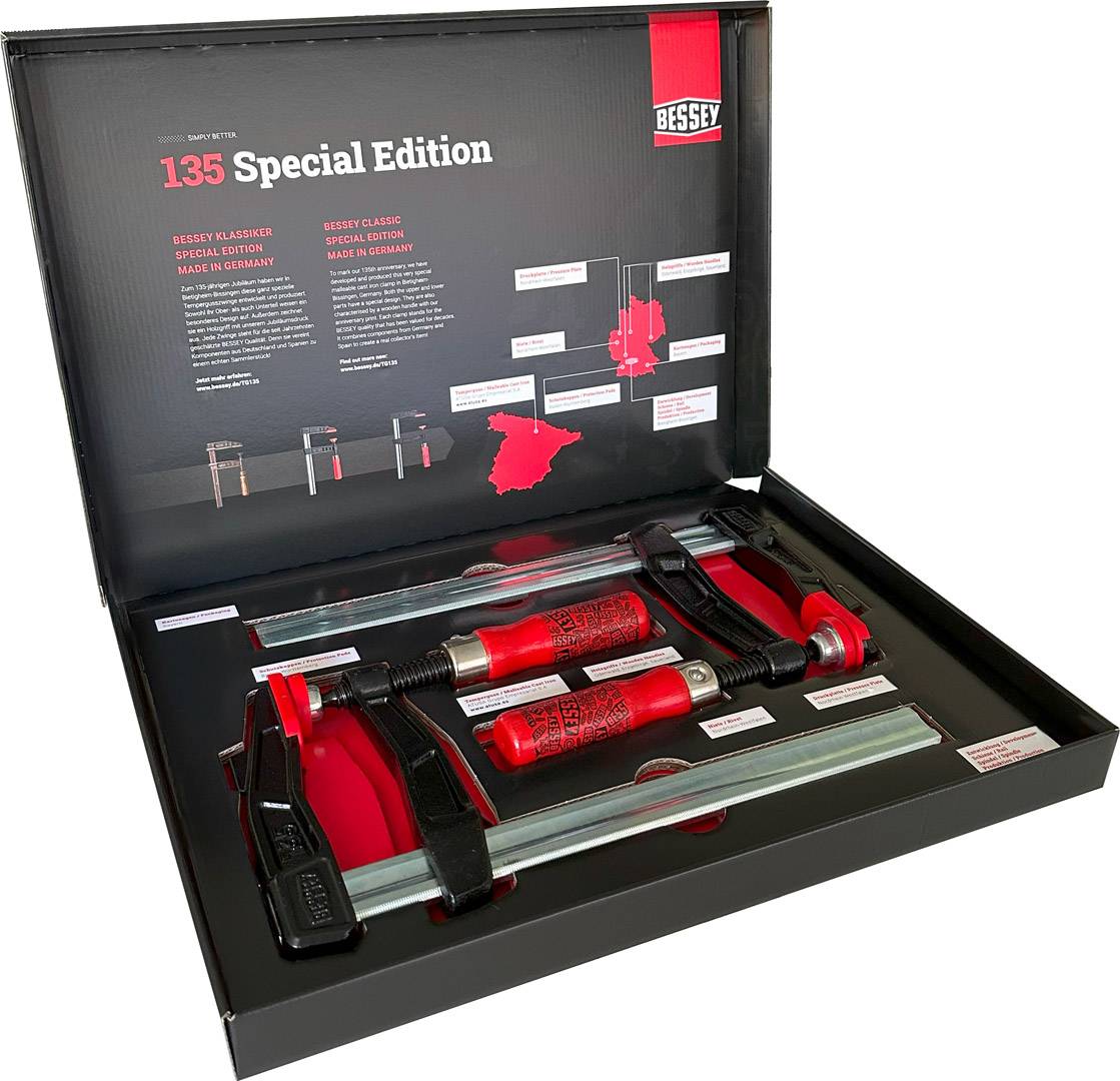 BESSEY Jubiläumsset 2x Tempergusszwinge 250 x 120 mm TGA25SET-135