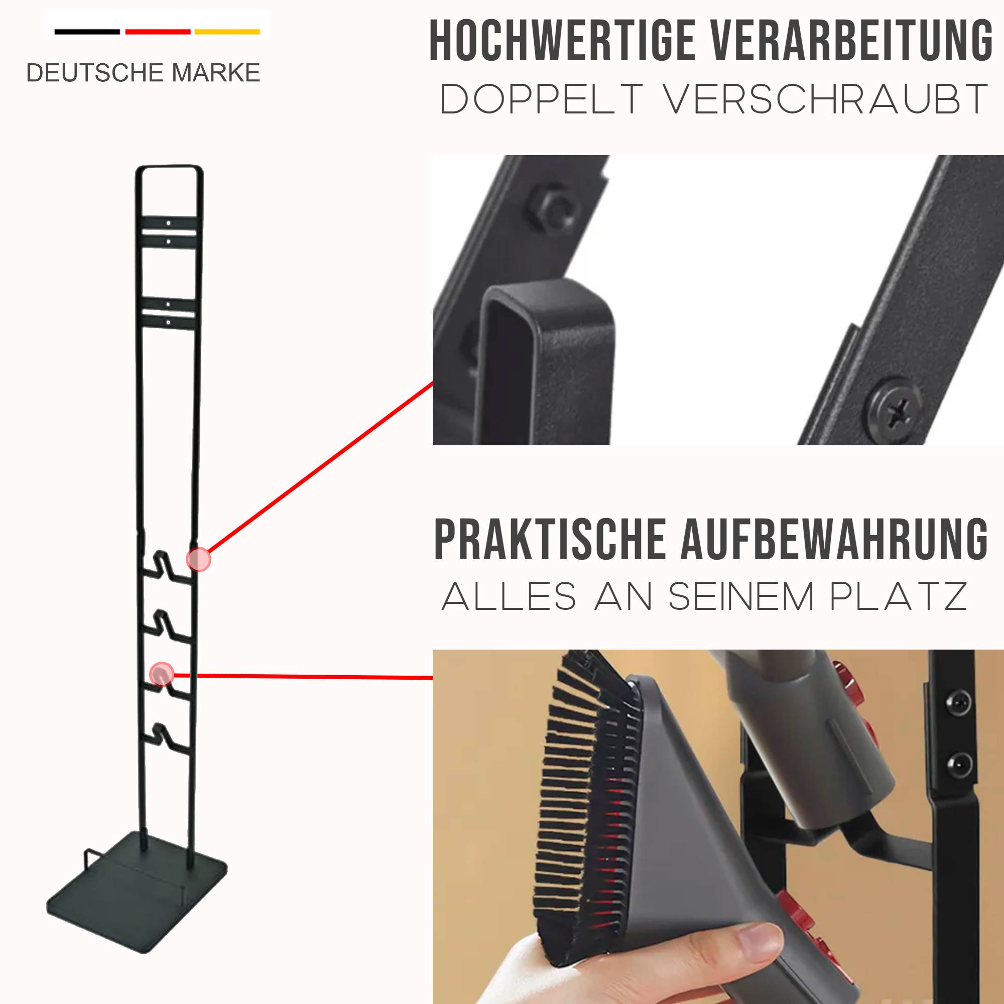 Universal Ständer für Staubsauger kompatibel mit Hoover Rowenta Bosch AEG Philips SpeedPro mit Zubehör Halterung