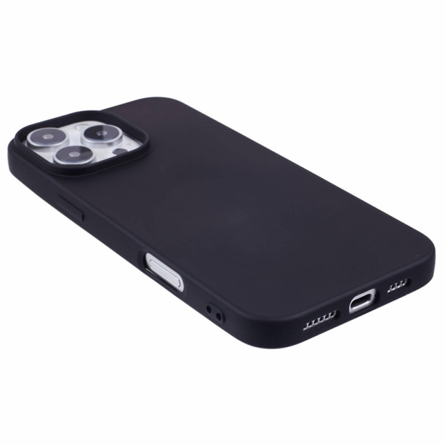 Für Apple iPhone 16 Pro Silikon TPU Schutz Hülle Cover dünn Schwarz