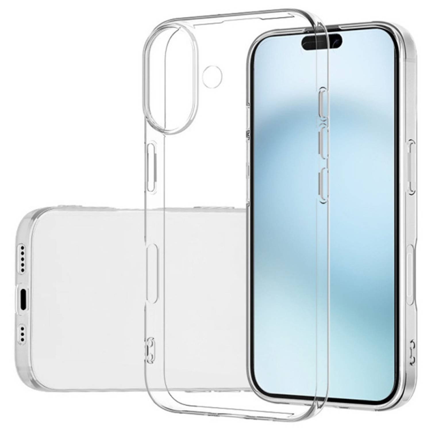 Für Apple iPhone 16 Silikon TPU Schutz Handy Hülle Cover Transparent