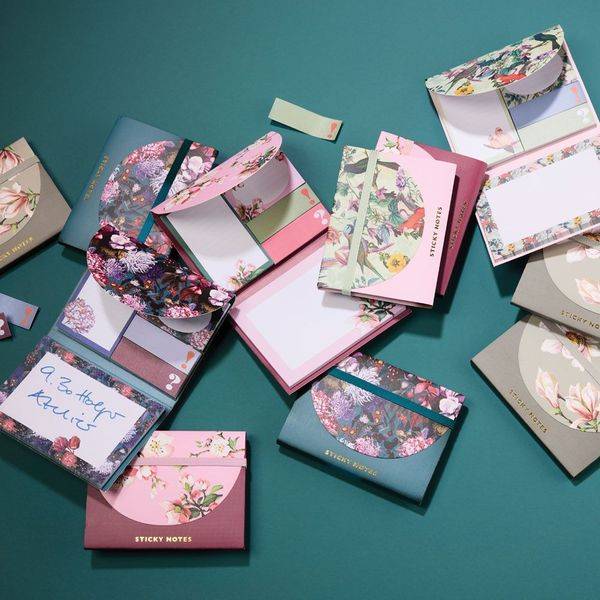 Sticky Notes Set Blumenbouquet petrol