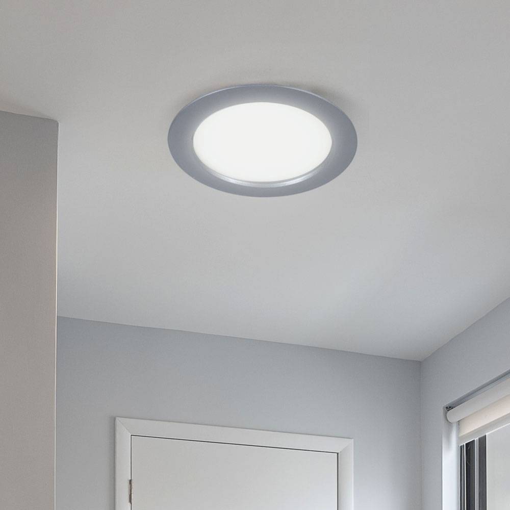 Deckenleuchte Einbaupanel Wohnzimmerlampe Einbauleuchte Flurlampe Küchenleuchte, Kunststoff weiß, LED 8W 800Lm 6000K kaltweiß, D 14,5 cm, 2er Set