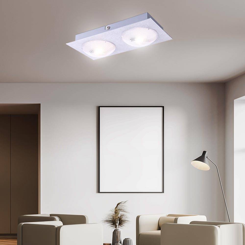 Deckenlampe Esszimmerlampe Deckenleuchte Flurleuchte Küchenlampe Wohnzimmerleuchte, 2 Flammig satiniert, LED 5W 345Lm warmweiß, L 22 cm