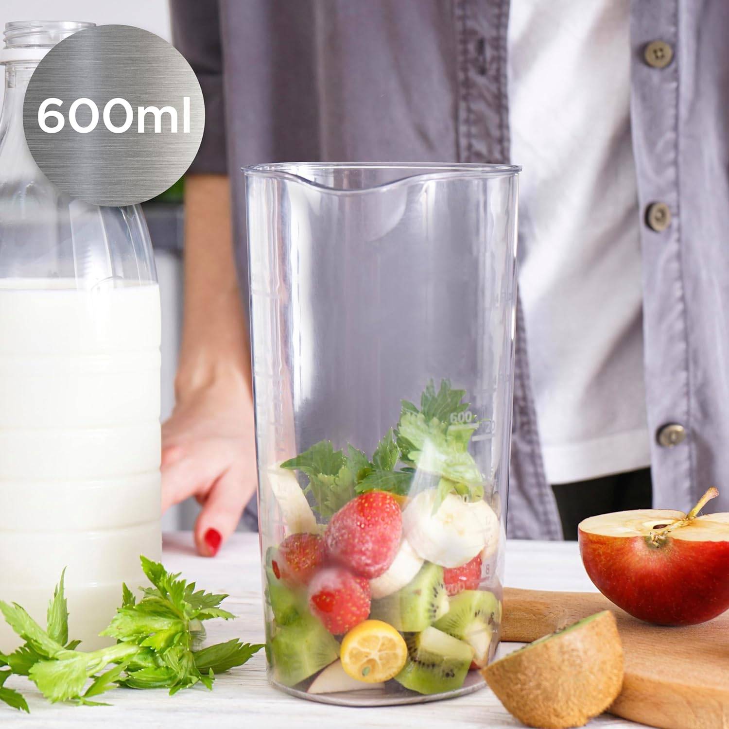 Duronic HB35 Stabmixer elektrisch, Pürierstab 350W, Edelstahl Rührstab, Handrührgerät, Hand Blender