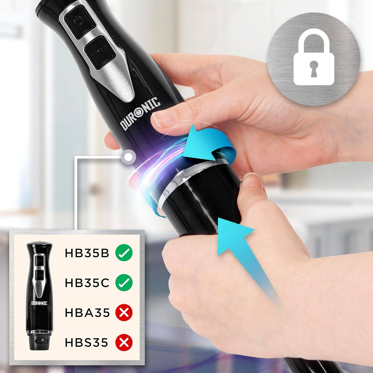 Duronic HBA35 Zubehör für elektrischen Stabmixer, Aufsatz für Duronic Pürierstab HB35B oder HB35C