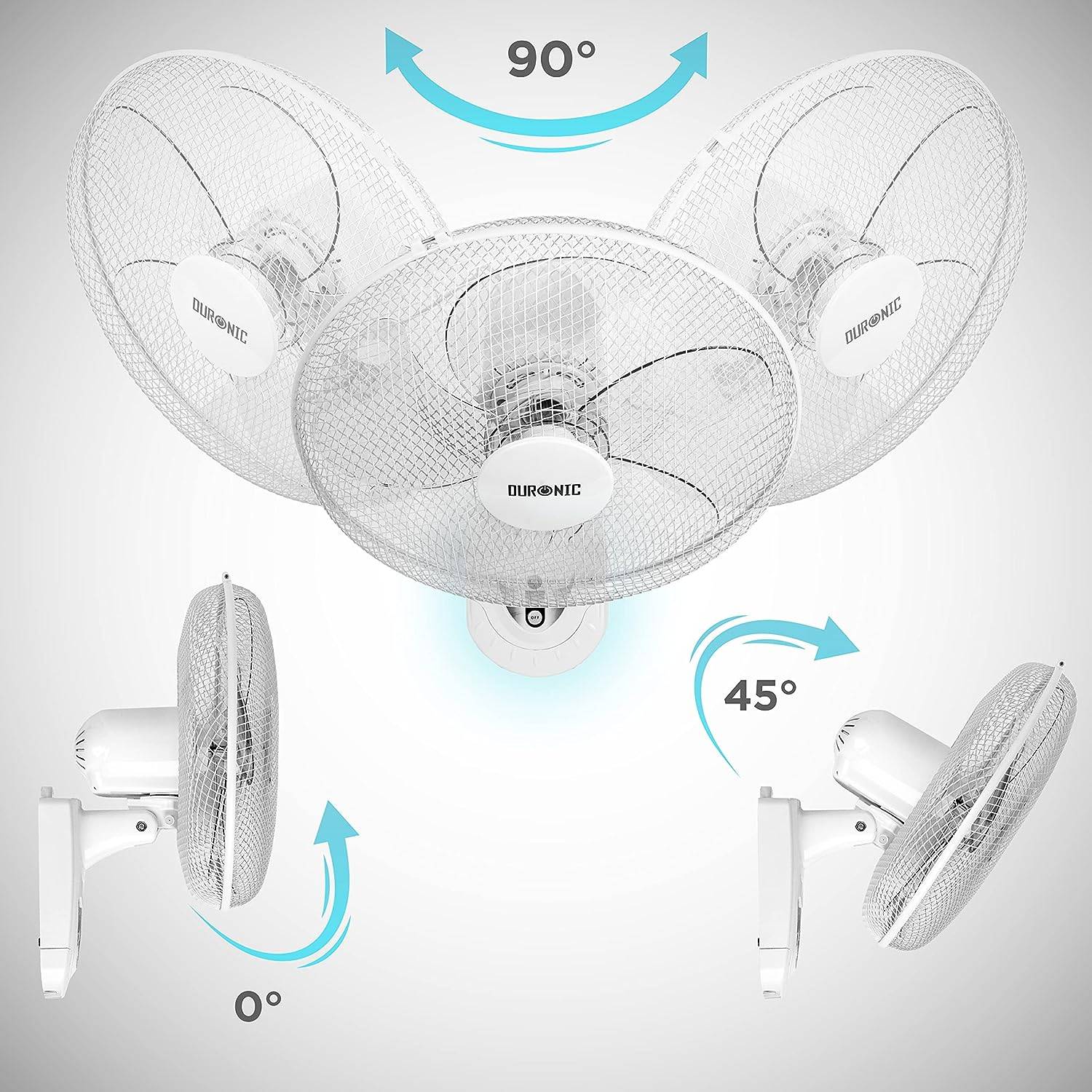 Duronic FN55 WE Wandventilator 60W, Durchmesser 40 cm, Ventilator mit Timer und Fernbedienung