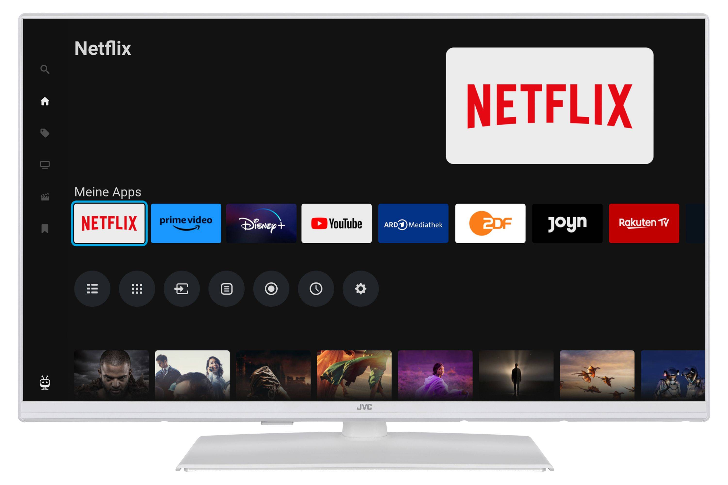 JVC LT-32VF5355W 32 Zoll Fernseher Smart TV Powered by TiVo (Full HD, HDR, Triple Tuner, 6 Monate HD+ inkl.)