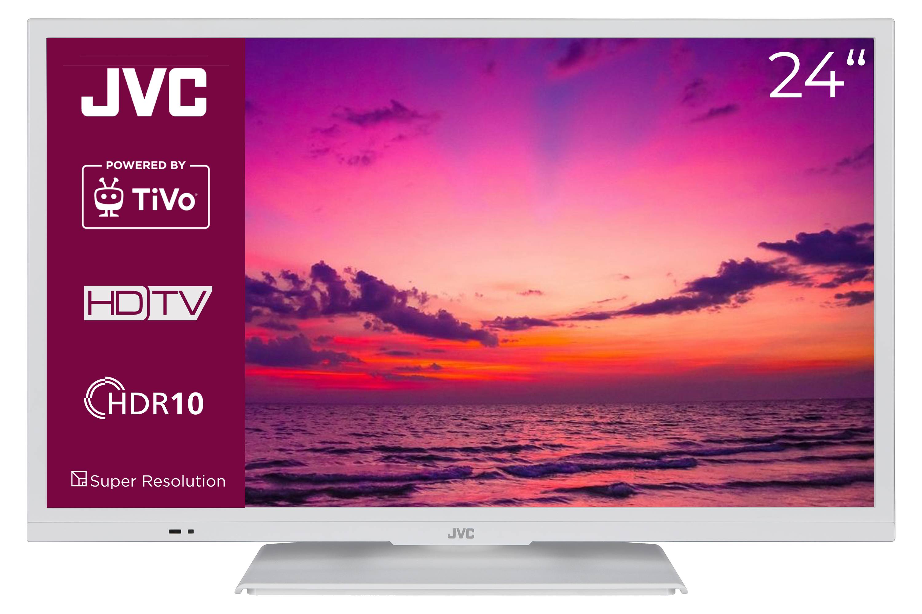 JVC LT-24VH5455W 24 Zoll Fernseher Smart TV Powered by TiVo (HD-Ready, HDR, Triple-Tuner, 6 Monate HD+ inkl.)