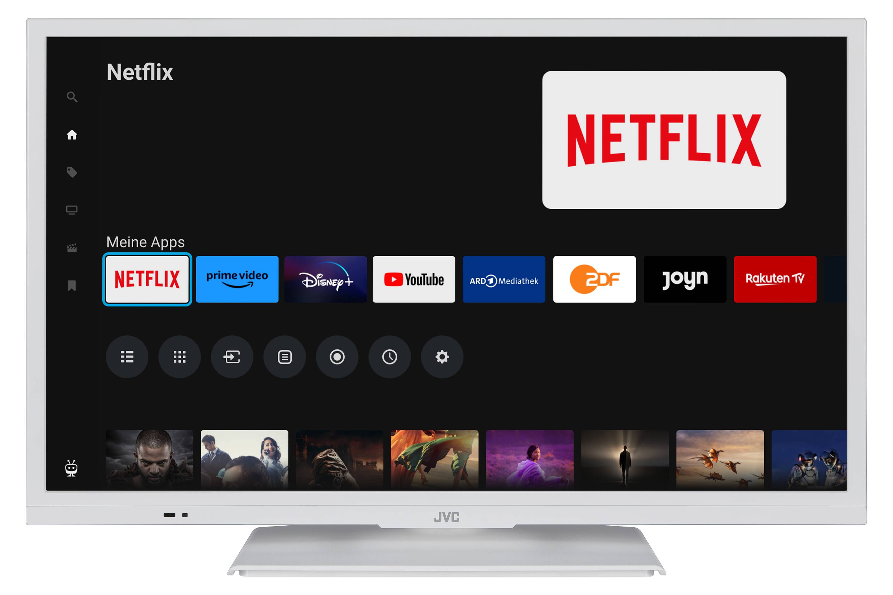 JVC LT-24VH5455W 24 Zoll Fernseher Smart TV Powered by TiVo (HD-Ready, HDR, Triple-Tuner, 6 Monate HD+ inkl.)