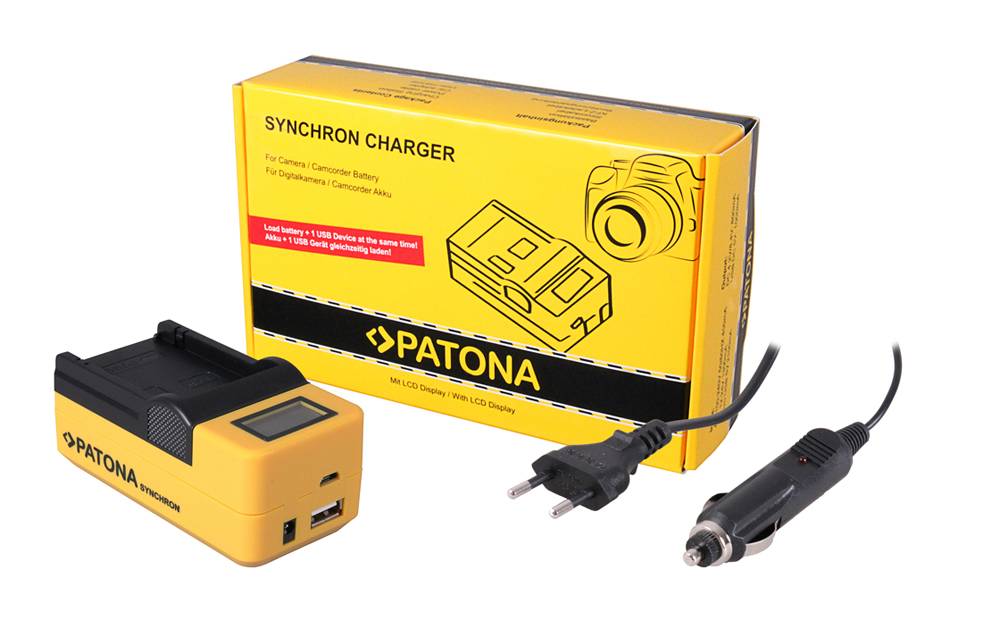 PATONA Synchron USB Ladegerät f. Canon NB4L NB-4L NB5L mit LCD-Display