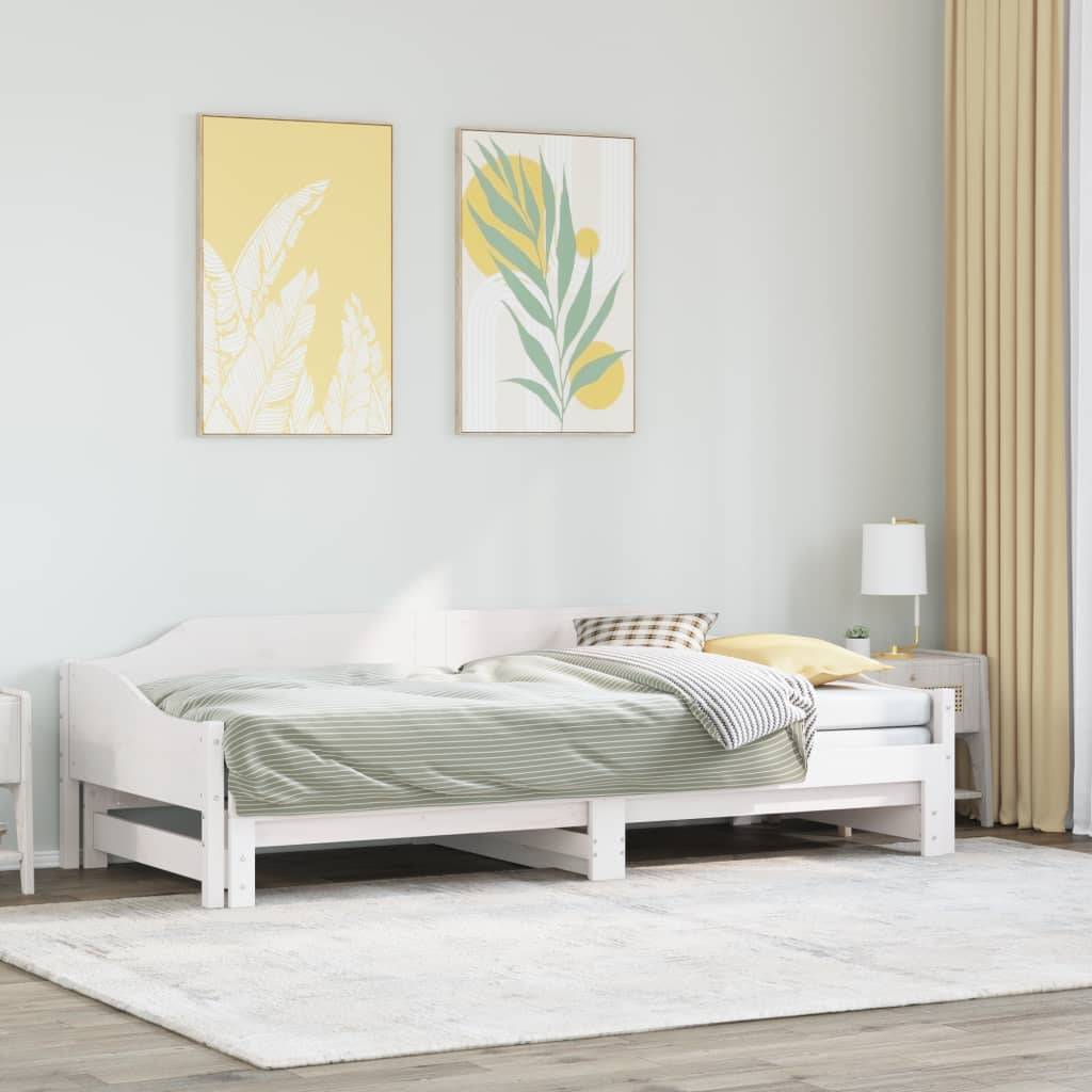 vidaXL Tagesbett Ausziehbar Weiß 90x190 cm Massivholz Kiefer
