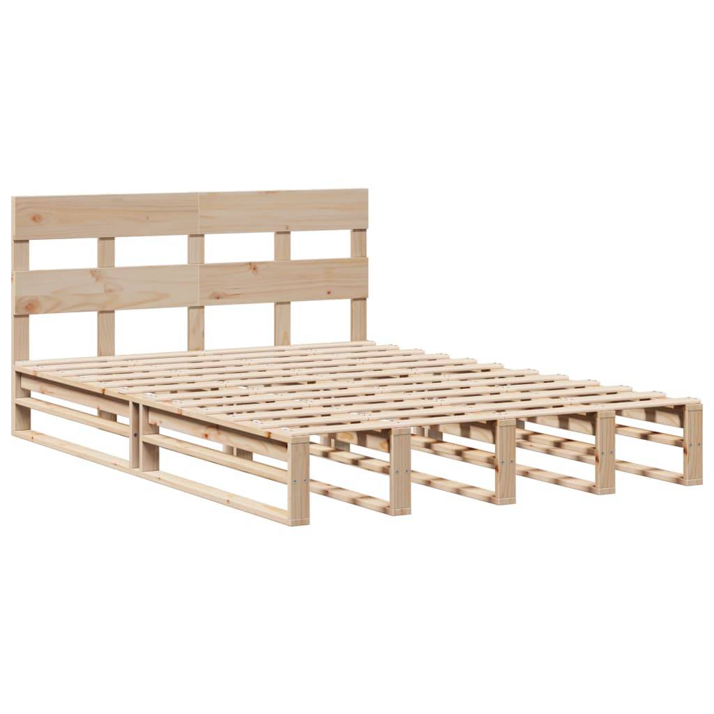 vidaXL Massivholzbett ohne Matratze 140x190 cm Kiefernholz