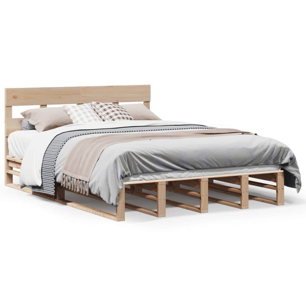 vidaXL Massivholzbett ohne Matratze 140x190 cm Kiefernholz