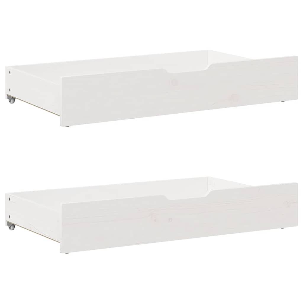 vidaXL Bettschubladen 2 Stk. Weiß 95x55x17 cm Massivholz Kiefer