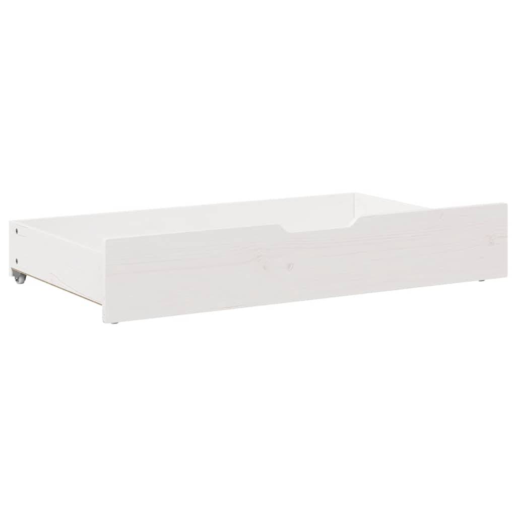 vidaXL Bettschubladen 2 Stk. Weiß 95x55x17 cm Massivholz Kiefer