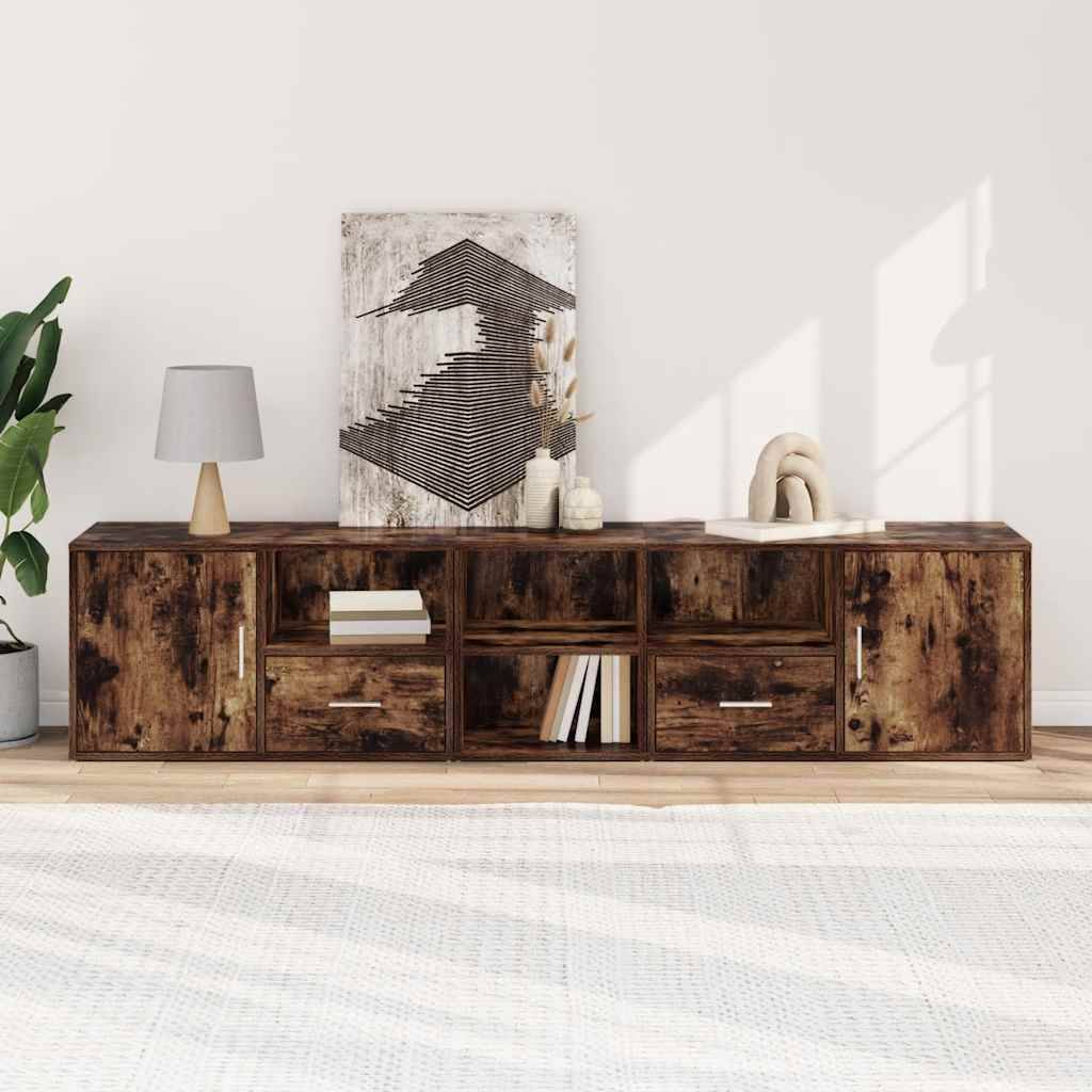 vidaXL Eckregal Räuchereiche 200x40x45 cm Holzwerkstoff