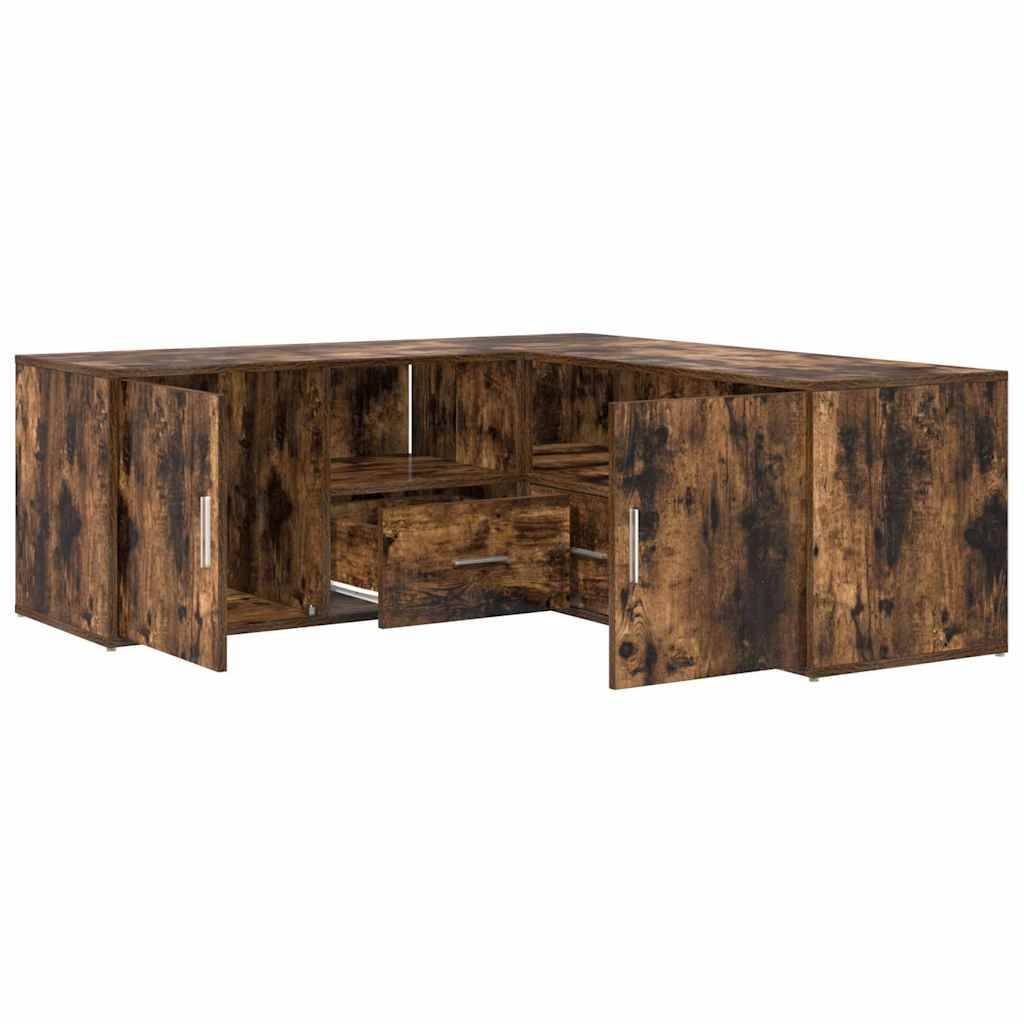 vidaXL Eckregal Räuchereiche 200x40x45 cm Holzwerkstoff