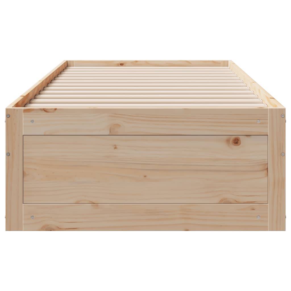 vidaXL Massivholzbett ohne Matratze mit Schubladen 75x190 cm