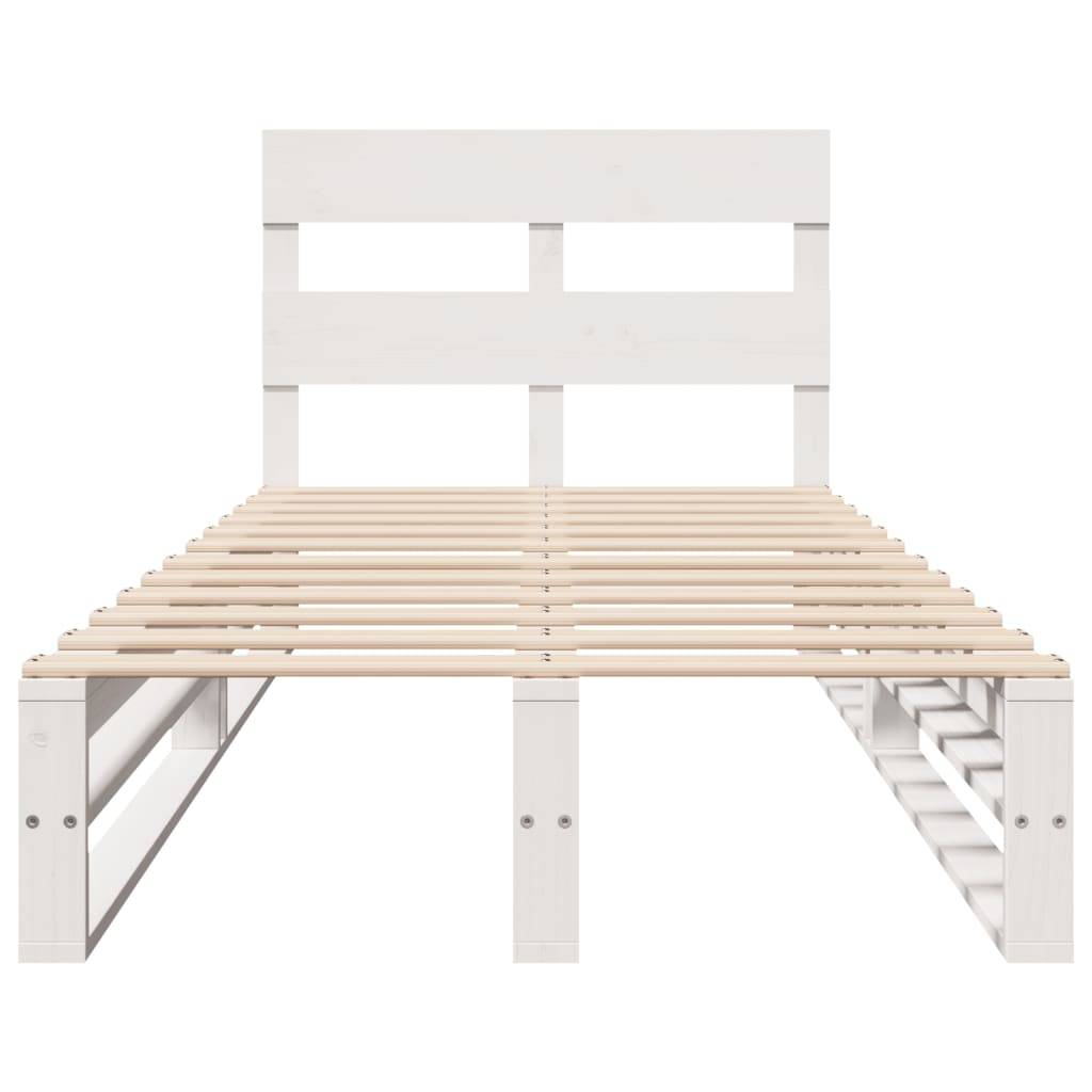 vidaXL Massivholzbett ohne Matratze Weiß 75x190 cm Kiefernholz