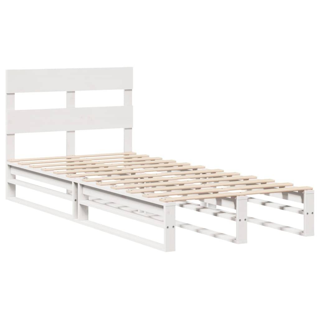 vidaXL Massivholzbett ohne Matratze Weiß 75x190 cm Kiefernholz