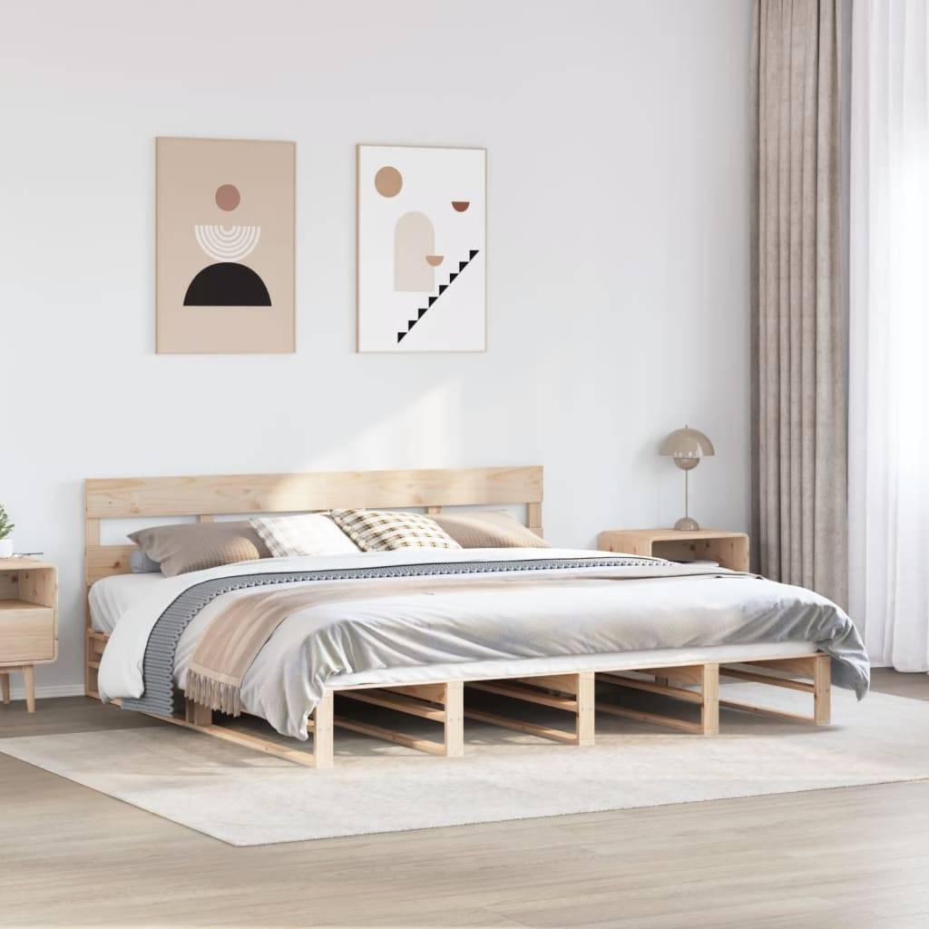 vidaXL Massivholzbett ohne Matratze 180x200 Kiefernholz