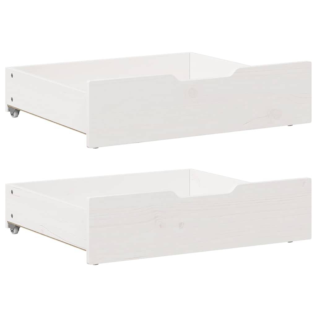 vidaXL Bettschubladen 2 Stk. Weiß 65x55x17 cm Massivholz Kiefer