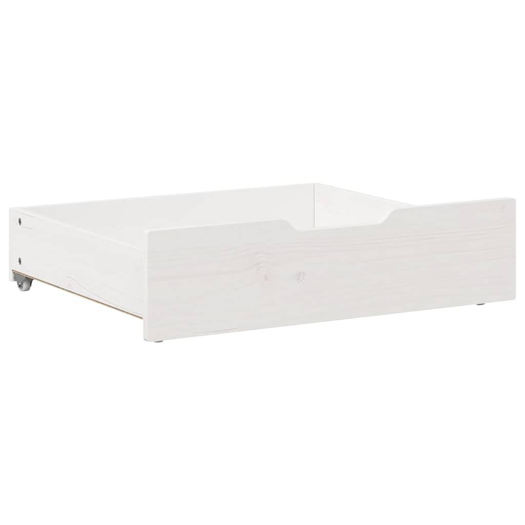vidaXL Bettschubladen 2 Stk. Weiß 65x55x17 cm Massivholz Kiefer