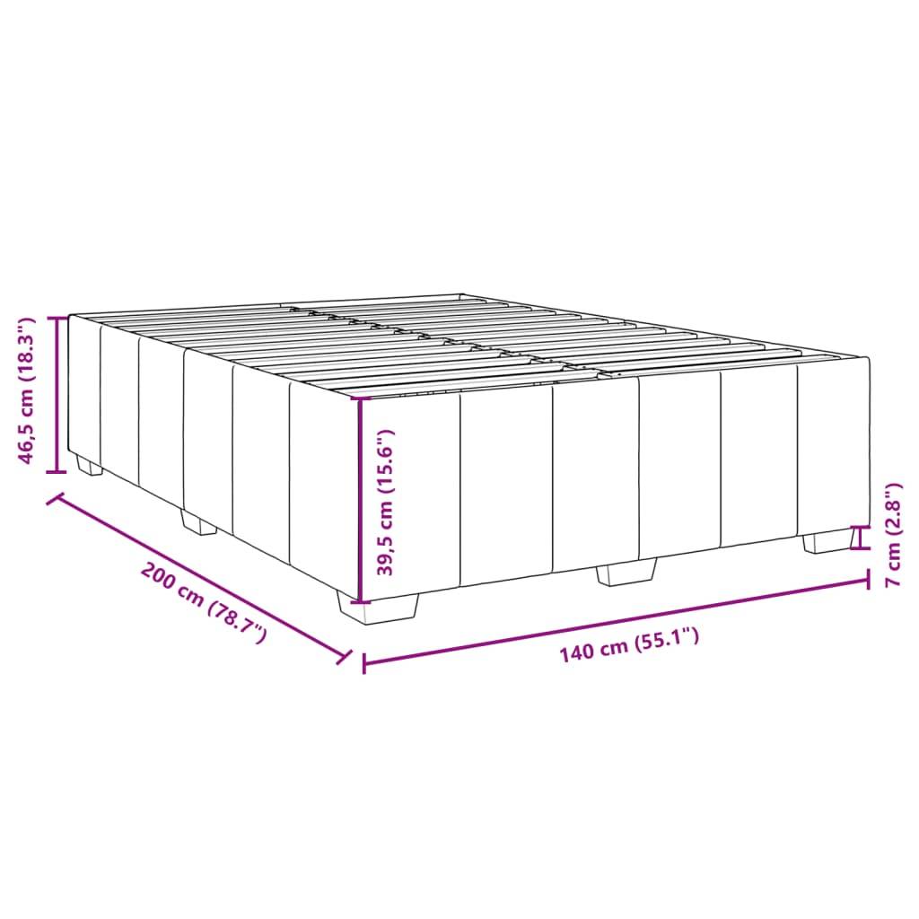 vidaXL Bettgestell ohne Matratze Dunkelbraun 140x200 cm Stoff