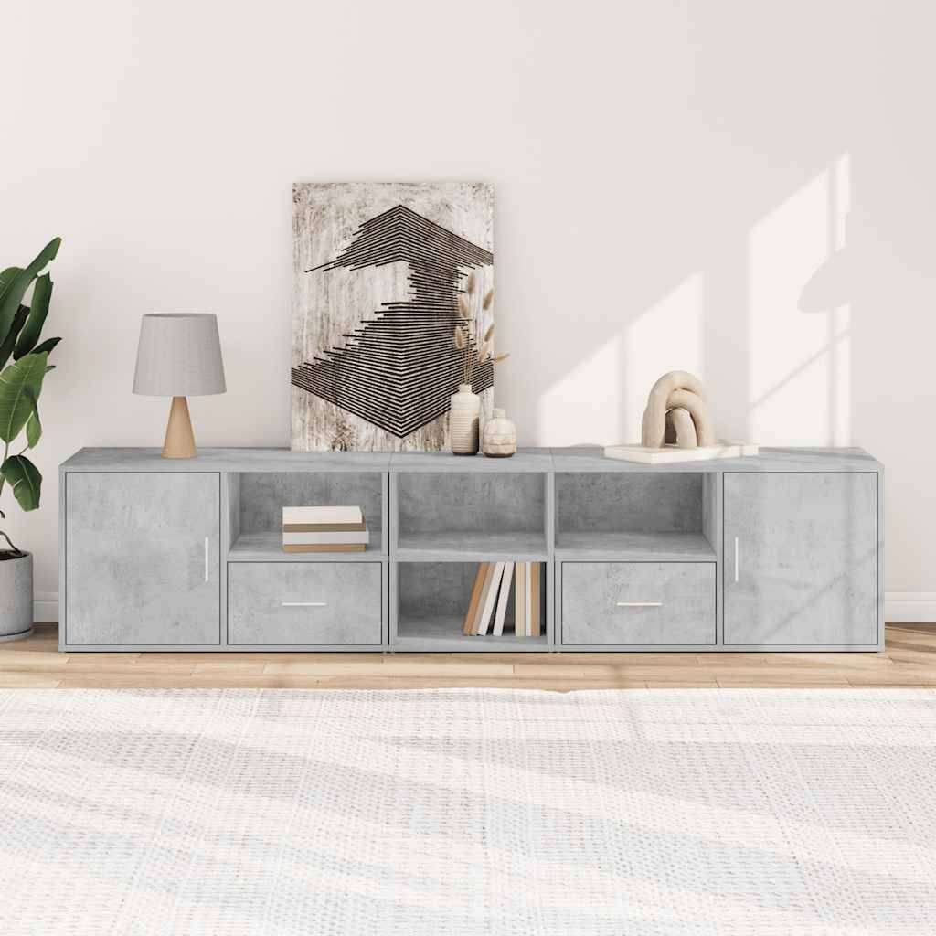 vidaXL Eckregal Betongrau 200x40x45 cm Holzwerkstoff