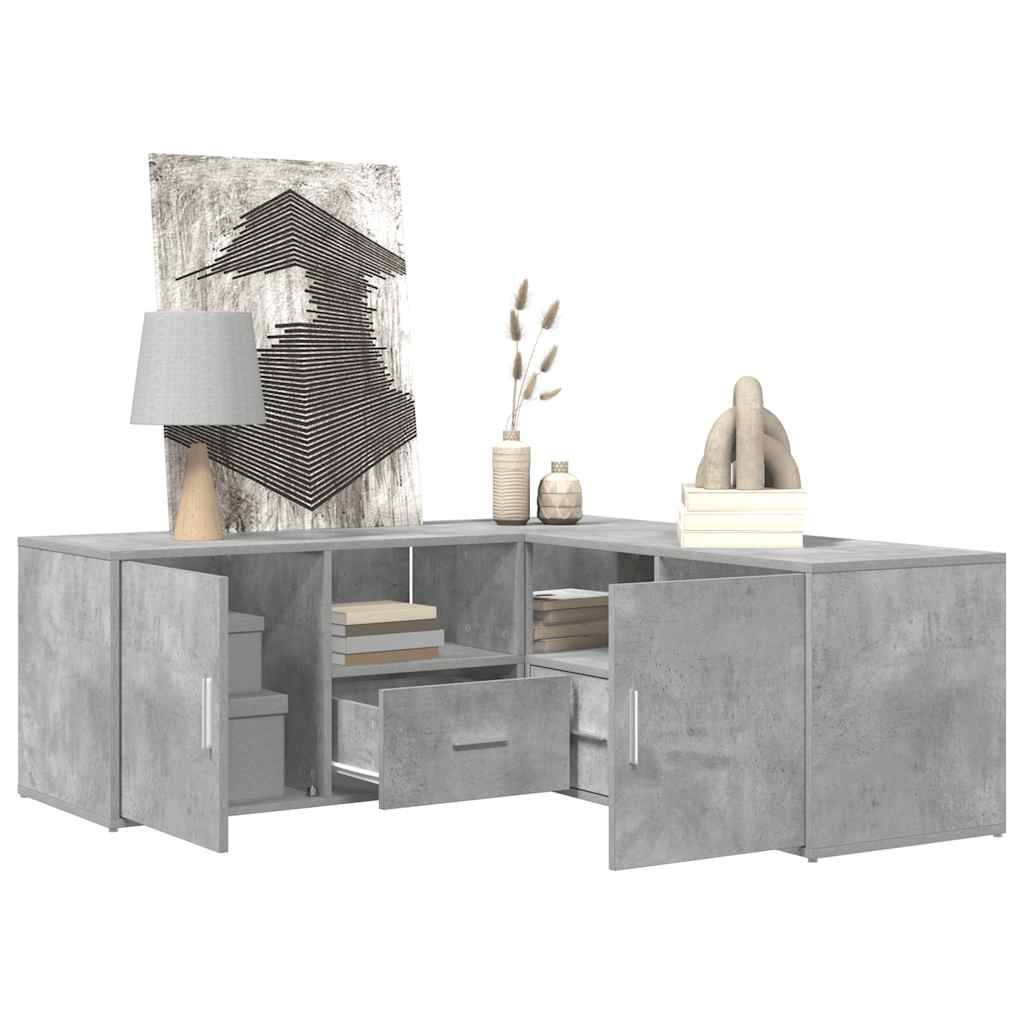 vidaXL Eckregal Betongrau 200x40x45 cm Holzwerkstoff