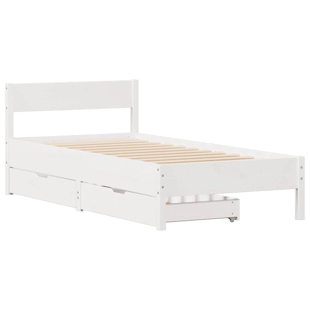 vidaXL Massivholzbett ohne Matratze Weiß 75x190 cm Kiefernholz