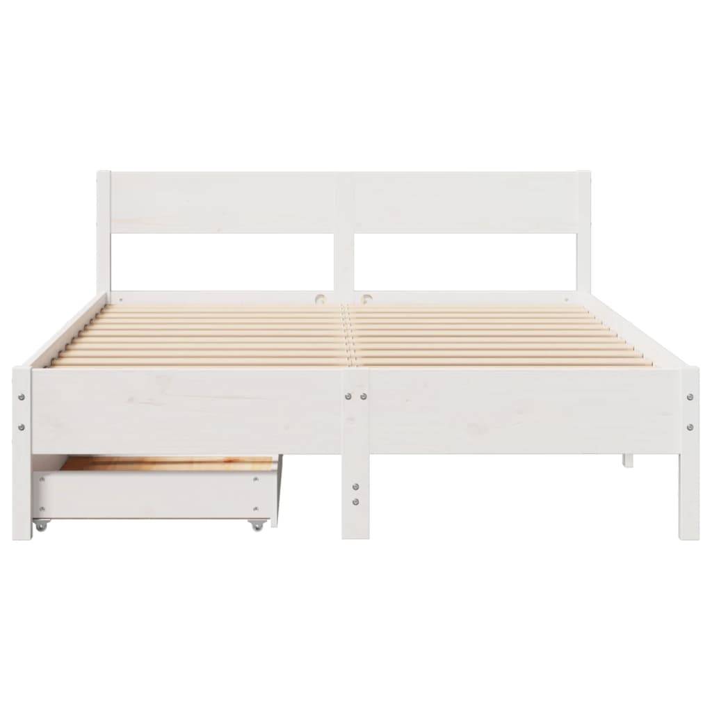vidaXL Massivholzbett ohne Matratze Weiß 120x190 cm Kiefernholz