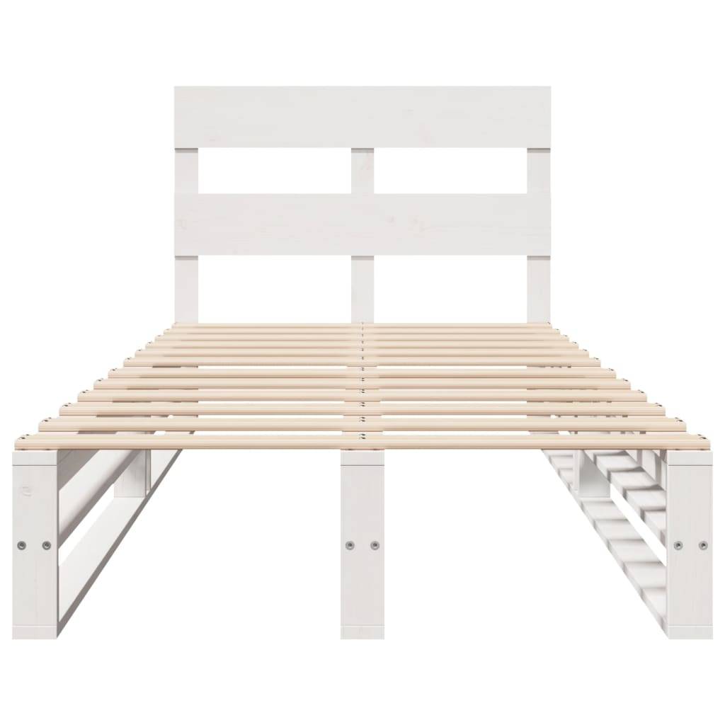 vidaXL Massivholzbett ohne Matratze Weiß 100x200 cm Kiefernholz