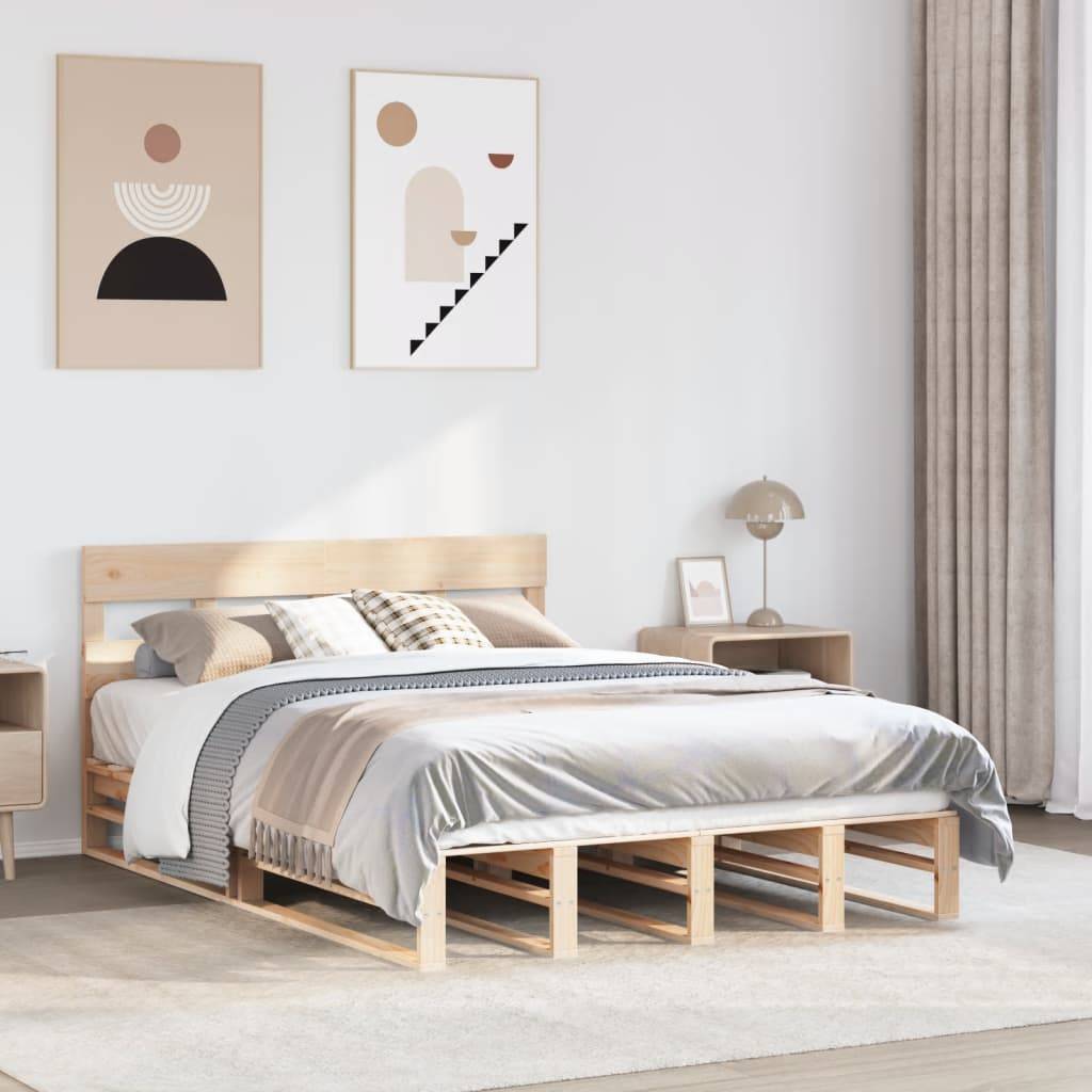 vidaXL Massivholzbett ohne Matratze 160x200 cm Kiefernholz