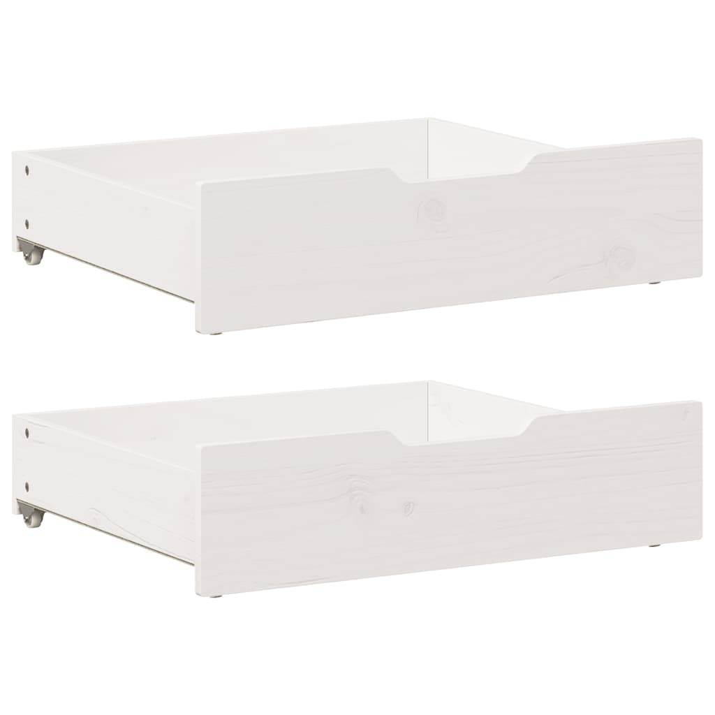 vidaXL Bettschubladen 2 Stk. Weiß 75x55x17 cm Massivholz Kiefer