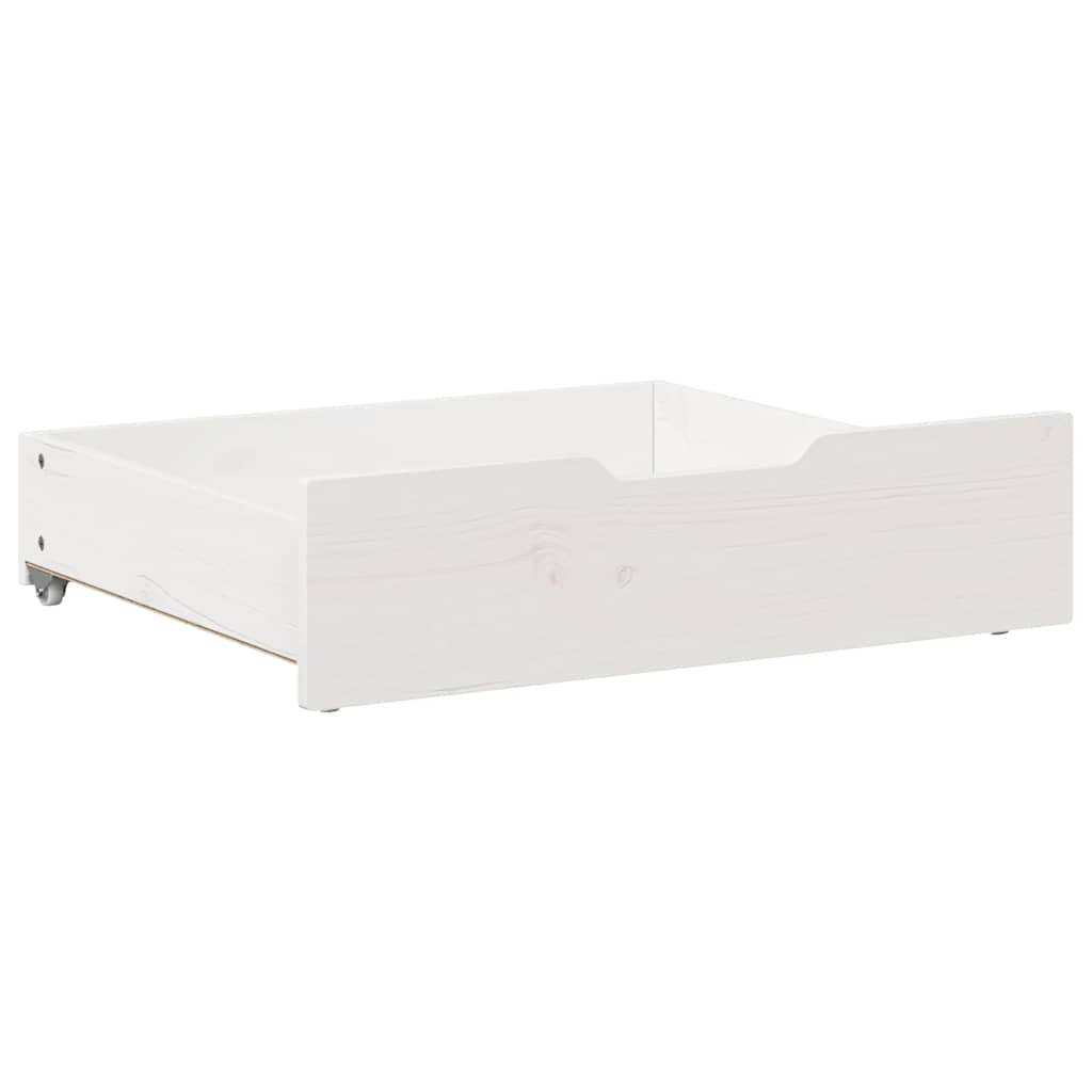 vidaXL Bettschubladen 2 Stk. Weiß 75x55x17 cm Massivholz Kiefer