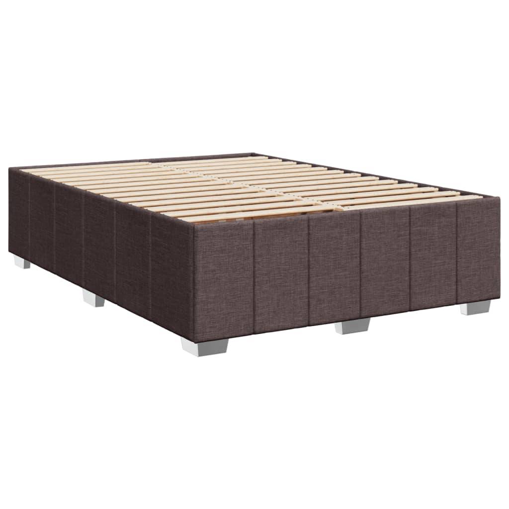 vidaXL Bettgestell ohne Matratze Dunkelbraun 140x200 cm Stoff